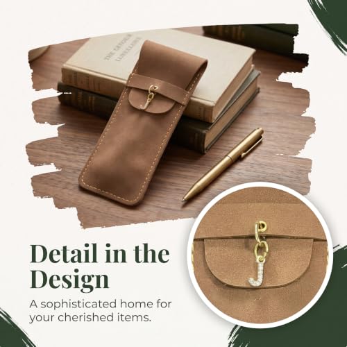 Personalized Initial PU Suede Pen Pouch - Office and Professional Storage Accessory, Ideal Gift for Coworkers (J) - color: J