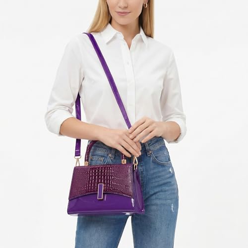 JHVYF Women Small Crossbody Bags Shoulder Bag Classic Satchel Handbags Ladies Cute Purses Satchels bag mini purse for women - color: Purple