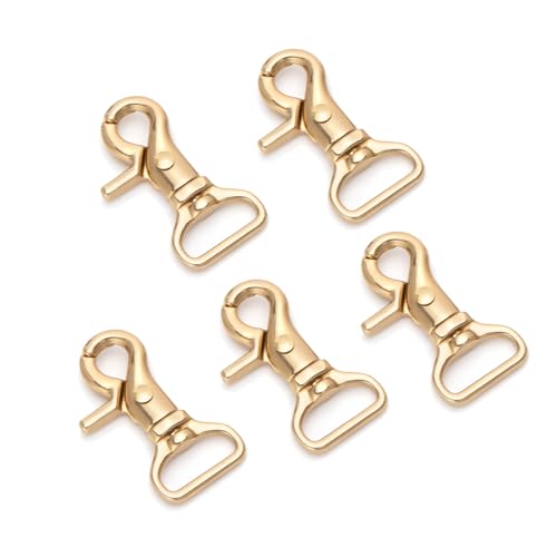 WUTA Solid Brass Trigger Snap Hooks Lobster Clasps Swivel Trigger Snap Hooks for Straps Bags Belting Leathercraft Heavy Duty Clips - color: 5PCS, size: 5# 49*20mm inner