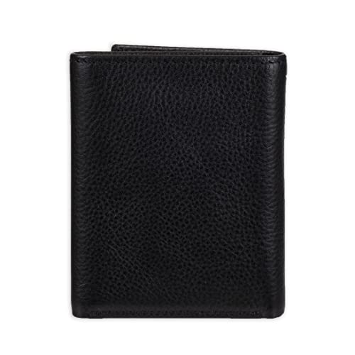 Tommy Hilfiger Men's Trifold Wallet - color: Black Stitched Flag