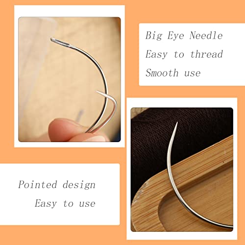 Curved Needle, 50 PCS Curved Sewing Needles, Curved Upholstery Needle | Curved Needles for Hand Sewing, Leather Needles, Upholstery Needles Curved Heavy Duty for Leather Repairing, Hand Stitching - style: 50 PCS B