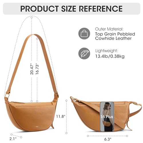 Kattee Leather Crossbody Purses for Women, Small Sling Bag, Women's Shoulder Handbags with Adjustable Strap - color: Brown