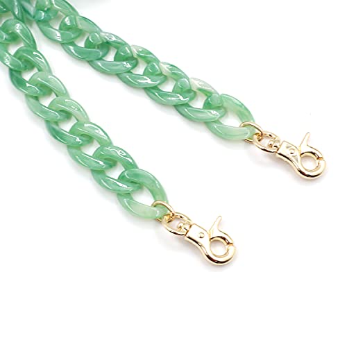 Aumey Clear White Black Brown Acrylic Chain Clutch Purse Strap Handles Bag Handbag Purse Replacement Chains 40 Inches - color: Green