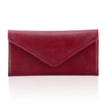 Rfid Credit Card Holder Wallets for Women Leather Zipper Slim with Coin Pocket, Wine Red - color: Wine Red