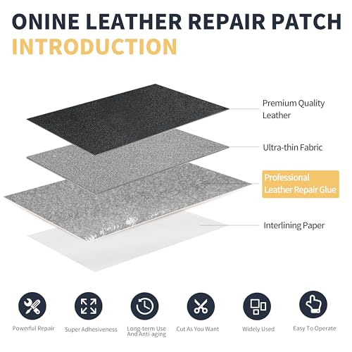 ONine Leather Repair Patch，Leather Repair Tape, 3 x 60 inches Leather Repair Patch for Furniture,Vinyl Repair kit，Leather Couch Patch，for Sofas, Furniture, car Seats(Black-Fine Grain) - color: Black-Fine Grain, size: 3 x 60 inches