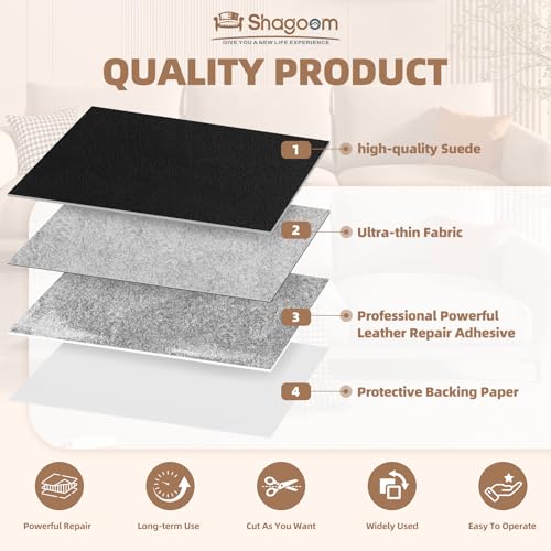 Fabric Repair Tape, Self-Adhesive Couch Patch for Furniture, Cloth | Suede, Self-adhesive, quick repair, strong stick, large size, couch repair patch, furniture repair tape, cut to size - color: Suede Dark Grey, size: 17X79 Inch