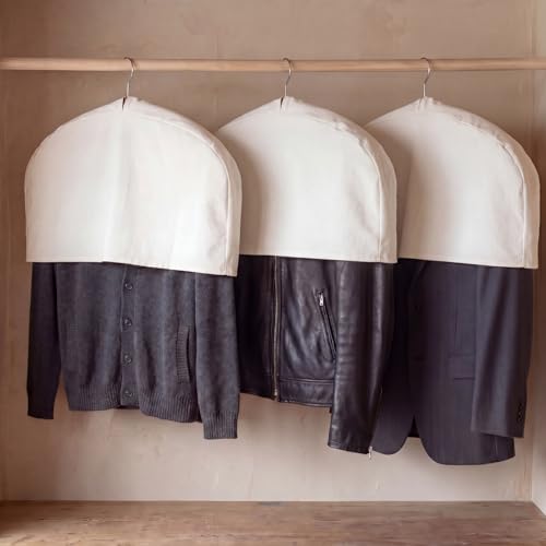 Tranqun 3 Pack 100% Cotton Shoulder Covers for Hanging Clothes Breathable