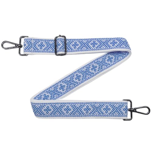 Purse Strap Bag Straps 1.5" Wide Adjustable Replacement Long Crossbody for Thick Shoulder Bags Canvas Handbags - color: Gunmetal Hardware-1202-blue