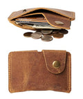 100% Leather Card Holder, Credit Card Wallet, Cardholder Wallet, Minimalist Wallet,Christmas Gift (Antique Brown) - color: Antique Brown
