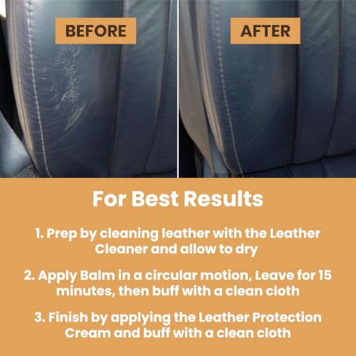 Furniture Clinic Leather Complete Restoration Kit | with Leather Recoloring Balm, Cleaner, 2-in-1 Protection Cream & Conditioner, Sponge, and Cloth | Repair Kit for Furniture (Black) - color: Black, size: Complete Kit