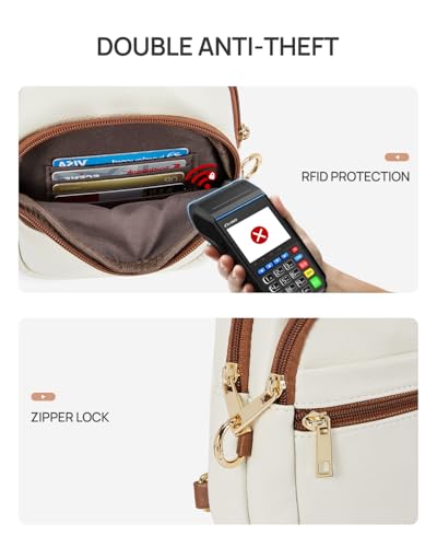 CHOLISS Anti Theft Small Sling Bag for Women and Men RFID Leather Crossbody Bags Fanny Pack Chest Bag Travel Purse Daypacks - color: White