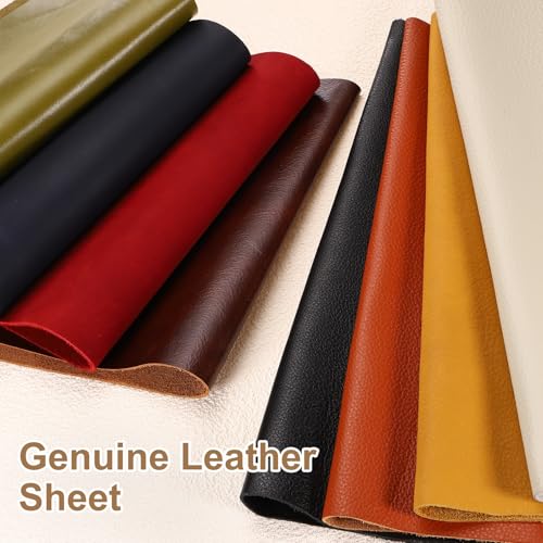 uxcell Genuine Leather Sheet, 11.8" x 11.8" Natural Distressed Cowhide Full Grain Leather Pieces, Pre Cut Sheets for Crafting, Sewing, Tooling, Sheath Making, Gray - color: Gray