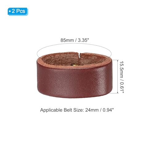 PATIKIL Leather Loop Keeper, Leather Loops Belt Keeper Loops Retainer Straps Replacement, - color: Reddish Brown, size: 0.9"/1"