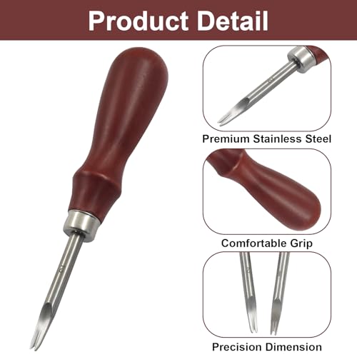 Waziaqoc 4-Pack Leather Edge Beveler Tool, 0.8mm, 1mm, 1.2mm, 1.5mm | Red, Leather Edge Skiving Bevelers, Crafting Essential for DIY Leatherworking Projects - size: 0.8mm / 1mm / 1.2mm / 1.5mm