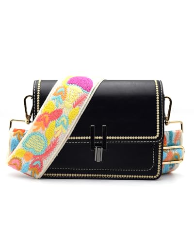 Embroidered Purse Straps Replacement Crossbody Wide Adjustable Bag Straps | Thick Purse Strap for Crossbody Bags,Extra Long Strap,Cross Body Straps for Handbags,Bag Straps for Tote Bags,Shoulder Straps - color: Flower 1