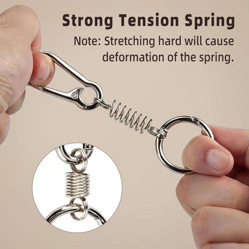 Zipper Clips Anti Theft, 6 Pcs Zipper Locks for Backpacks, Double Opening Antitheft Spring Carabiner Clasps for Travel Purse Luggage Suitcase Handbags Keys(Silver) - color: Silver