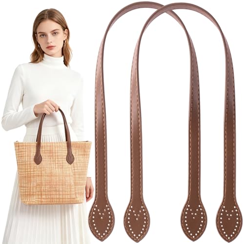 Winsyison 2pcs PU Leather Wraps Mount Purse Band, Dark Brown - color: Dark Brown-2pcs