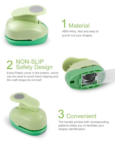 UCEC Paper Punches for Crafting, 3 Pcs Craft Scissors Decorative Edge | 6 Pcs 1 Inch Paper Puncher, 4 Pcs 3/8 inch Hole Punch, Circle Heart Star Shapes Puncher Scissors Sets - style: 6 Different Punch & 4 Mini Punch & 3 Craft Scissor