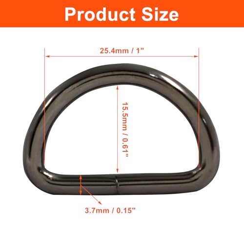 Welded Semi-Circular D Ring - color: Gunmetal