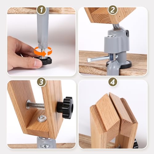 Leather Stitching Pony Clamp - 360 Rotation Wooden Leather Pony Clamp Universal Leathercraft Tool for Speedy Stitching, Lacing, and Sewing (Small Size)