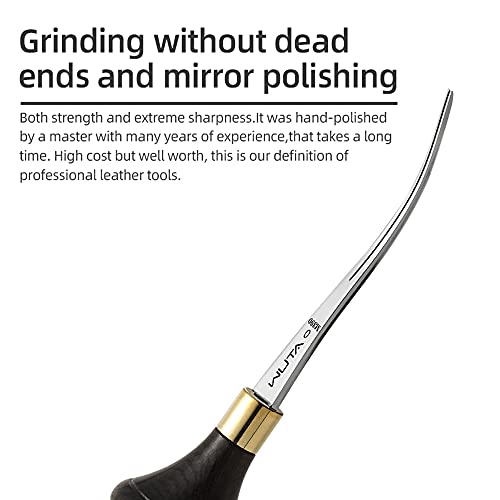 WUTA M390 Die Steel Leather Edge Beveler PRO 1.8mm 1PCS Skiving Craft Work Tools Cutter Edger Creaser Skiver Supplies Professional Design Bevelers Leathercraft Kit Ebony Handle - size: Size 4 (1.8mm) M390