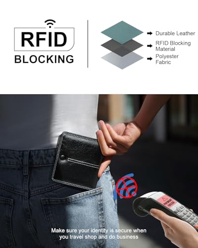 TFKGS Slim Wallet for Women Vegan Leather RFID Blocking, Small Thin Credit Card Holder Bifold Compact Pocket Ladies Mini Purse Black - color: 2-Black