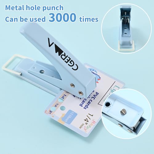 Single Hole Puncher, 3 Pack ， 1/4" Hole, 50% Labor Savings, Heavy Duty Metal Punch, 15 Sheet Capacity, for ID Cards, Chipboard, Art Project, Crafts Easy Punching, - size: Assorted Colors 3 Pack