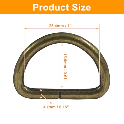 Welded Semi-Circular D Ring - color: Bronze
