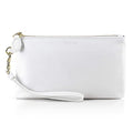 befen Genuine Leather Wristlet Clutch RFID Blocking Bag Cell Phone Purse | Cell Phone Wristlet Clutch for Women, Small Wallet Purses with RFID Blocking Card Slots - color: True White