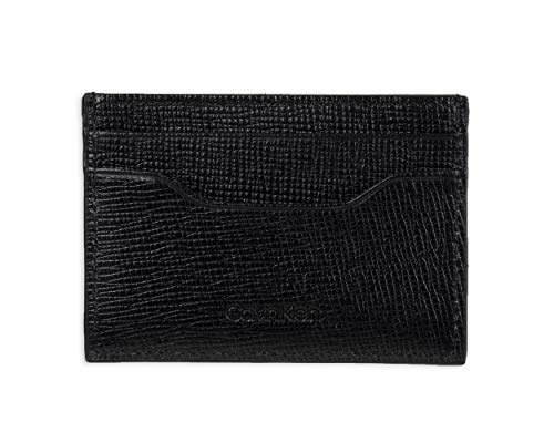 Calvin Klein Men's Wallet Sets-Minimalist Bifold and Card Cases - color: Black Bessemer - Card Case