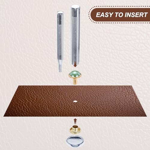 PATIKIL 7.5mm Turquoise Rapid Rivets, 30 Sets Leather Rivets Studs Rivet Double Cap Spikes Rivet for Leather Crafting for Decor Repair DIY Clothing Belts Bags Shoes, Grey - color: Grey
