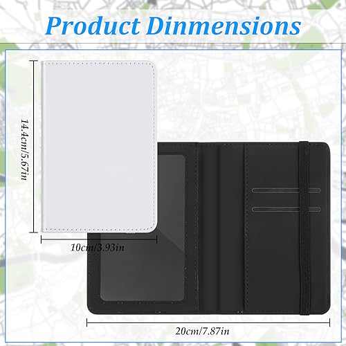 Yeaqee 8 Pcs Sublimation Passport Holder Cover, PU Leather Travel Wallet, Heat Transfer Blank DIY Passport Cover Card Holder for Credit Cards Business Men Women(Black and White) - color: Black and White