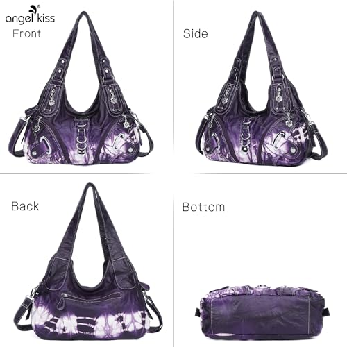 Angelkiss Hobo Purses and handbags for Women Satchel Handbag Women Purses Large Daily Shoulder Bags - color: Amaranth Red