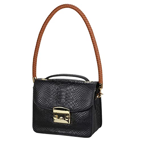 ALLZEDREAM Leather Shoulder Bag Straps Replacement Purse Handbag Braided Handle - color: Brown, size: 11.8in