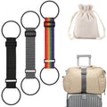 Adjustable Elastic Luggage Straps for Suitcase, Travel Bungee Straps | Multi-Purpose Compact Travel Accessory to Secure Extra Luggage Bags and Free Your Hands On Trips - color: Black, Gray, Rainbow