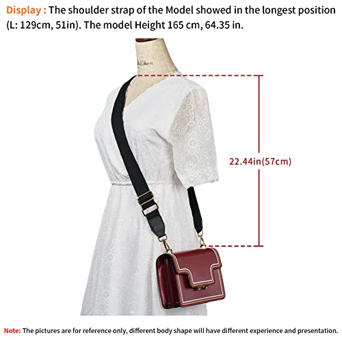 DEVPSISR Wide Shoulder Purse Strap Replacement Adjustable Belt Canvas Bag Crossbody Handbag - color: Leather Buckle-coffee