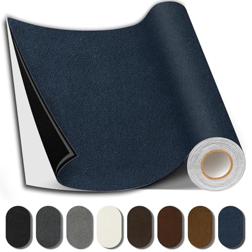 Fabric Repair Tape, Self-Adhesive Couch Patch for Furniture, Cloth | Suede, Self-adhesive, quick repair, strong stick, large size, couch repair patch, furniture repair tape, cut to size - color: Suede Dark Blue, size: 3.5X79 Inch
