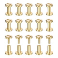 uxcell 30Pack Brass Chicago Screws, 6x6mm Flat Head Screw Back Binding Post Nail Stud Rivets Fastener for DIY Leather Craft Belt Strap - size: 6x6mm