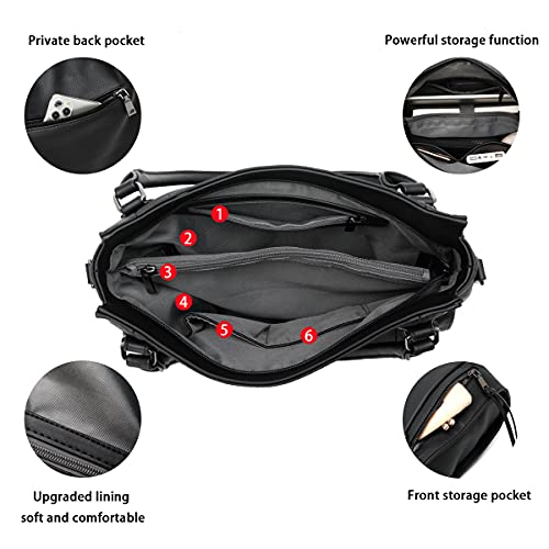 lapsting Hobo Bags for Women Handbags Purse Ladies Boho Shoulder Bag Crossbody Purses Faux Leather - color: G - 15inch Black - Black Metal