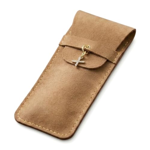 Personalized Initial PU Suede Pen Pouch - Office and Professional Storage Accessory, Ideal Gift for Coworkers (X) - color: X