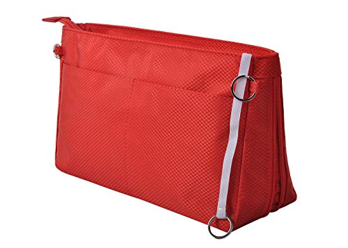 Vercord Expandable Nylon Handbag Purse Organizer Insert Liner Shaper Bag in Bag Red Medium - color: Red, size: Medium