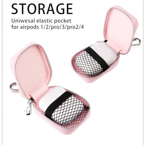 Earbud Case, Headphone Storage Case with Keychain EB-1 Lattice Pink - color: Cable Lattice Pink