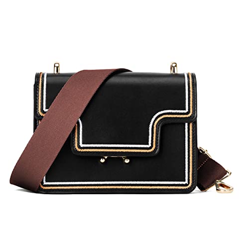 Wide Shoulder Strap (Solid),Adjustable Replacement Belt Crossbody Canvas Bag Handbag - color: Chocolate