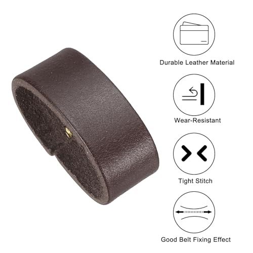 PATIKIL Leather Loop Keeper, Leather Loops Belt Keeper Loops Retainer Straps Replacement, - color: Coffee, size: 1.2"/1.3"
