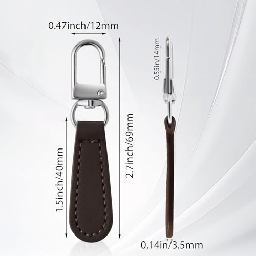 Deoward Zipper Pull Replacement PU Leather Handle Zipper Repair Tab (8 PCS) | Detachable, for Luggage, Backpacks, Suitcases, Jackets, Purses, Handbags - style: Leather Handle Zipper Pulls (Coffee Brown)