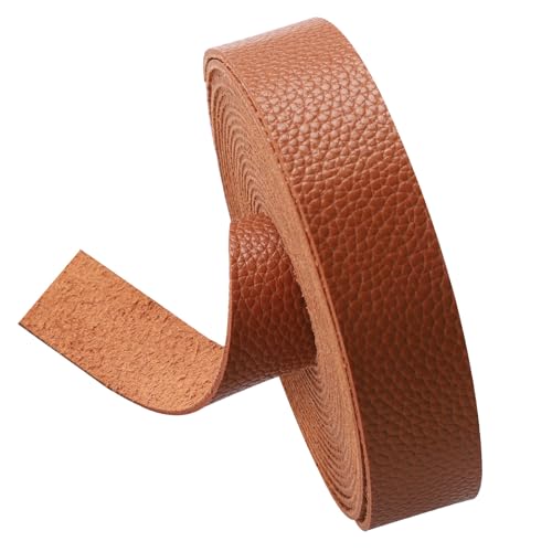 picheng Faux Leather Strap 1 Inches Wide Lychee Texture Leather Straps for Crafts, 200 Inches Long Faux Leather Strips - color: Brown - a