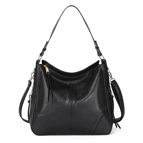 TANTOMI Tote Purse for Women Large Shoulder Bag for Work Travel Purse and Handbags Weekender Bag with Zipper - color: Black-