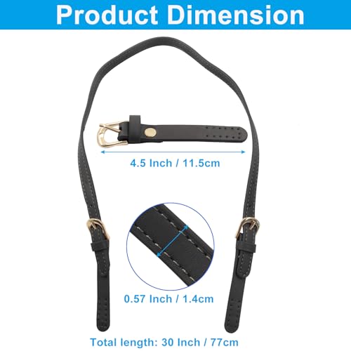 30 Inch Black Leather Purse Straps