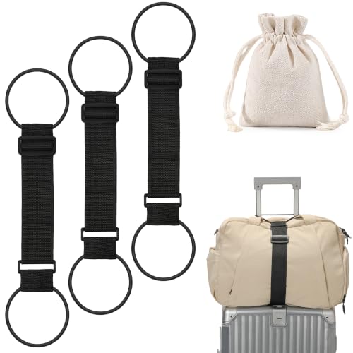 Black Adjustable Elastic Luggage Straps for Suitcase, Travel Bungee Straps | Multi-Purpose Compact Travel Accessory to Secure Extra Luggage Bags and Free Your Hands On Trips - color: Black