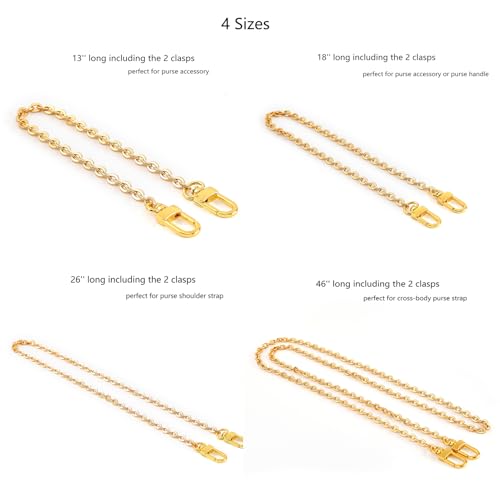 Xiazw Mini Copper Purse Chain Shoulder Crossbody Strap Bag Accessories Charm Decoration - color: Bright Gold, size: 26''
